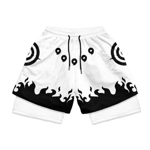 ichiverse naruto compression shorts white anime manga gym