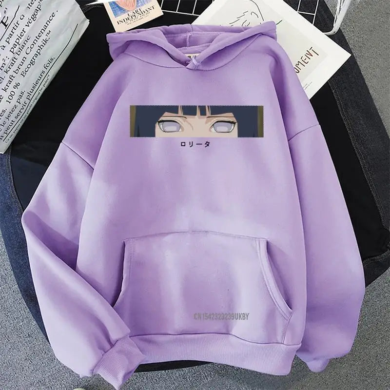 ichiverse naruto hinata oversized hoodie anime manga pink lilac purple