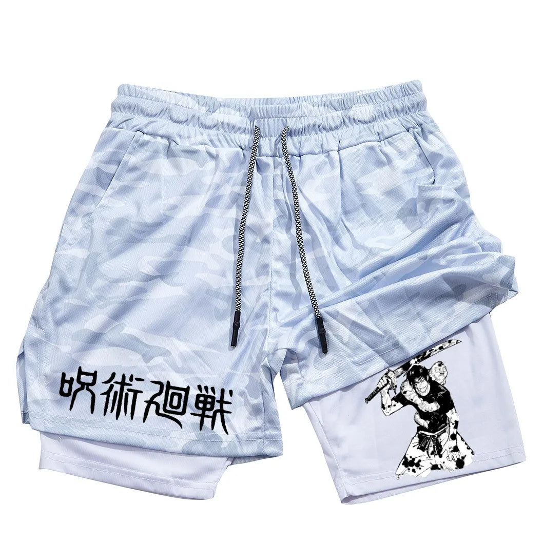 ichiverse jujutsu kaisen anime manga toji compression shorts gym white