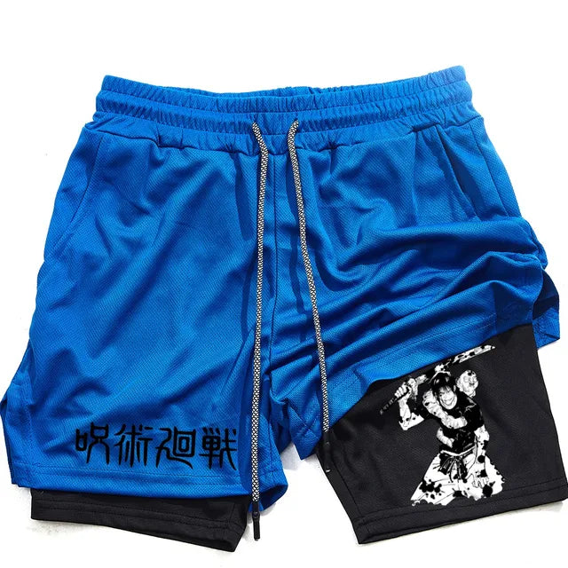 ichiverse jujutsu kaisen anime manga toji compression shorts gym blue