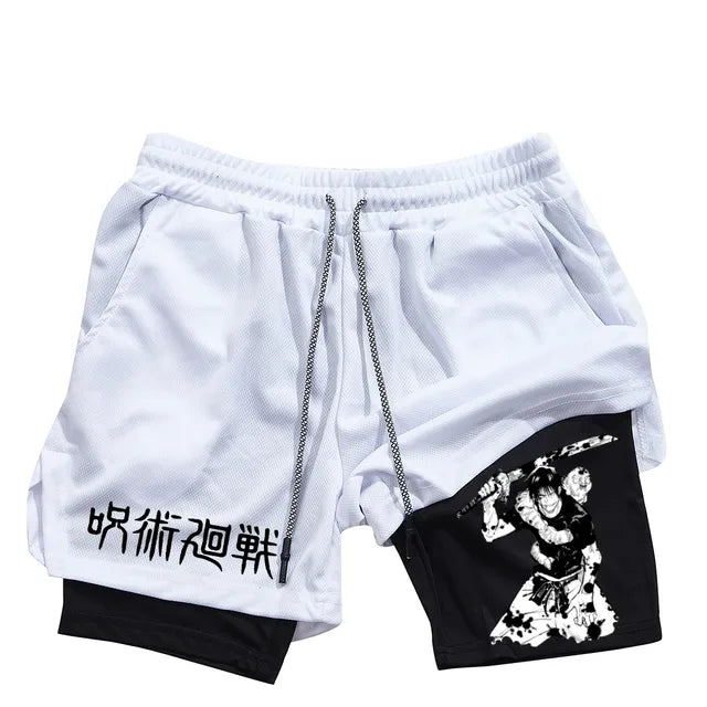 ichiverse jujutsu kaisen anime manga toji compression shorts gym white