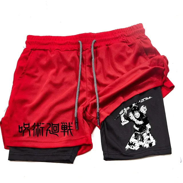ichiverse jujutsu kaisen anime manga toji compression shorts gym red