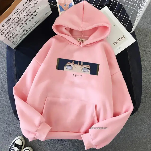 ichiverse naruto hinata oversized hoodie anime manga pink