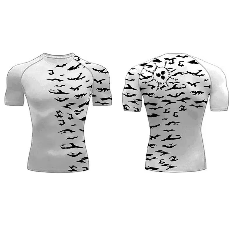 ichiverse naruto sasuke uchiha copression shirt anime manga gym white