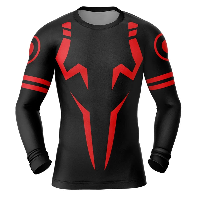 ichiverse jujutsu kaisen jjk sukuna compression shirt red anime manga gym