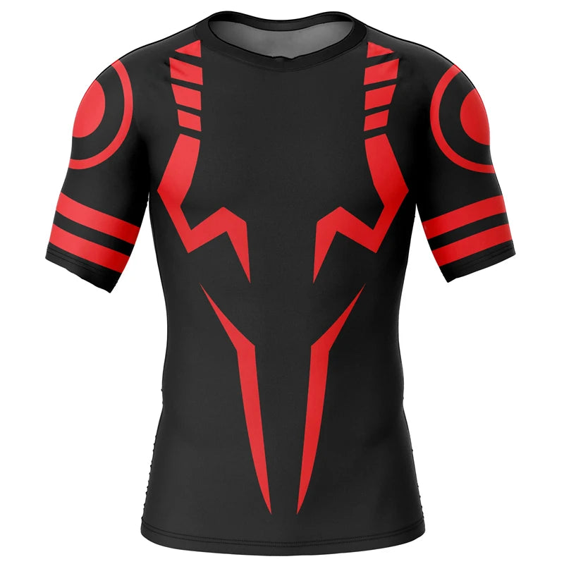 ichiverse jujutsu kaisen jjk sukuna compression shirt red anime manga gym