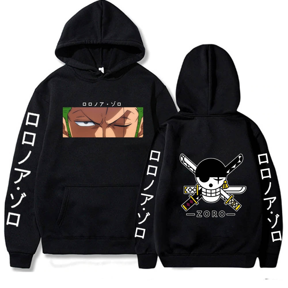 ichiverse one piece zoro hoodie anime manga black