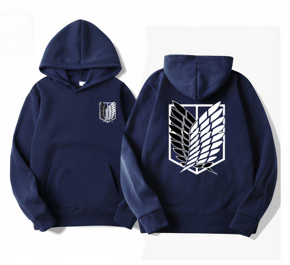 ichiverse attack on titan aot anime manga eren levi hoodie blue