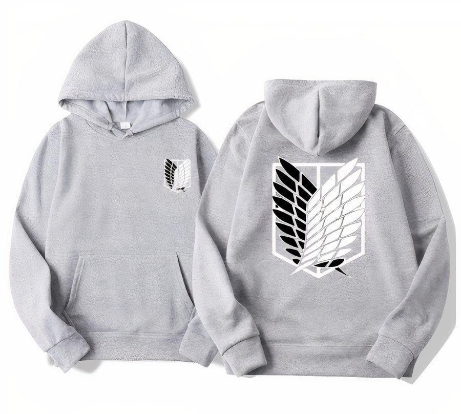 ichiverse attack on titan aot anime manga eren levi hoodie grey