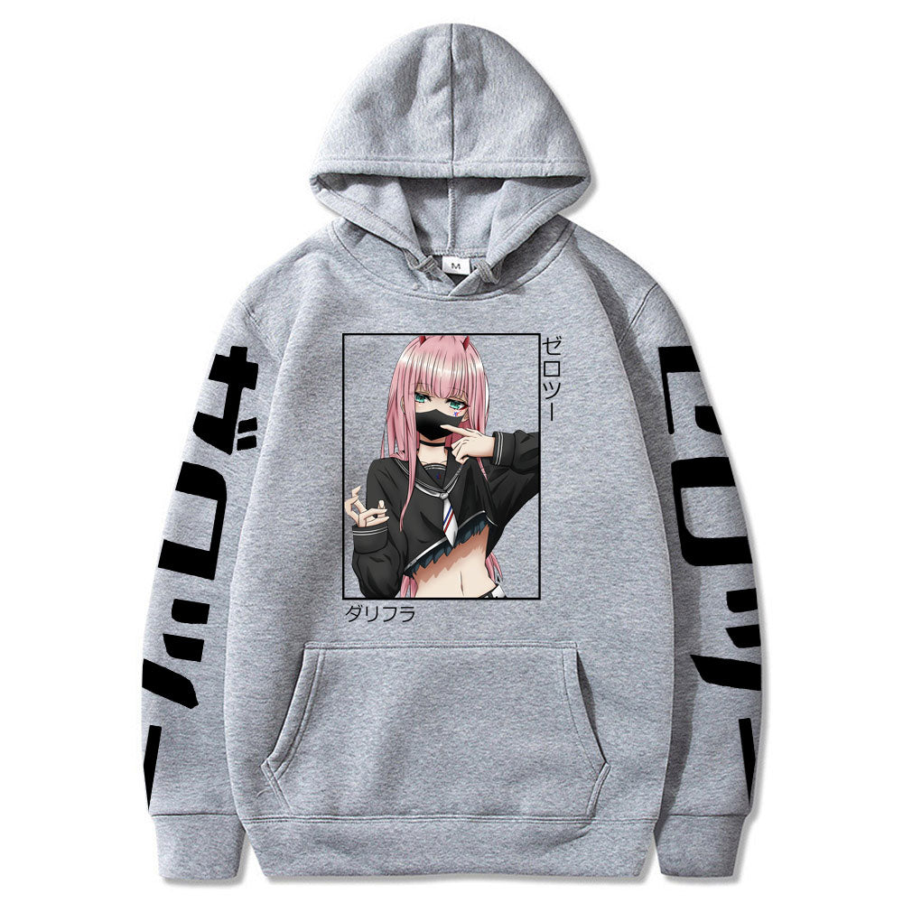 ichiverse zero two hoodie activewear anime manga grey 02
