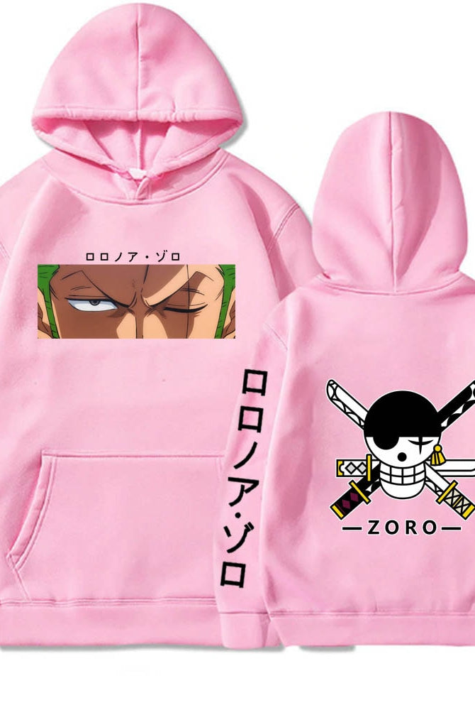 ichiverse one piece zoro hoodie anime manga pink