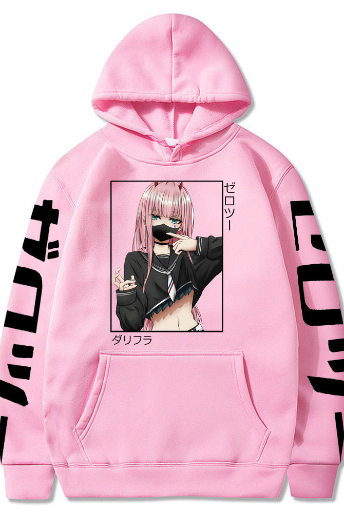 ichiverse zero two hoodie activewear anime manga pink 02
