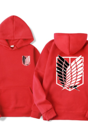 ichiverse attack on titan aot anime manga eren levi hoodie red