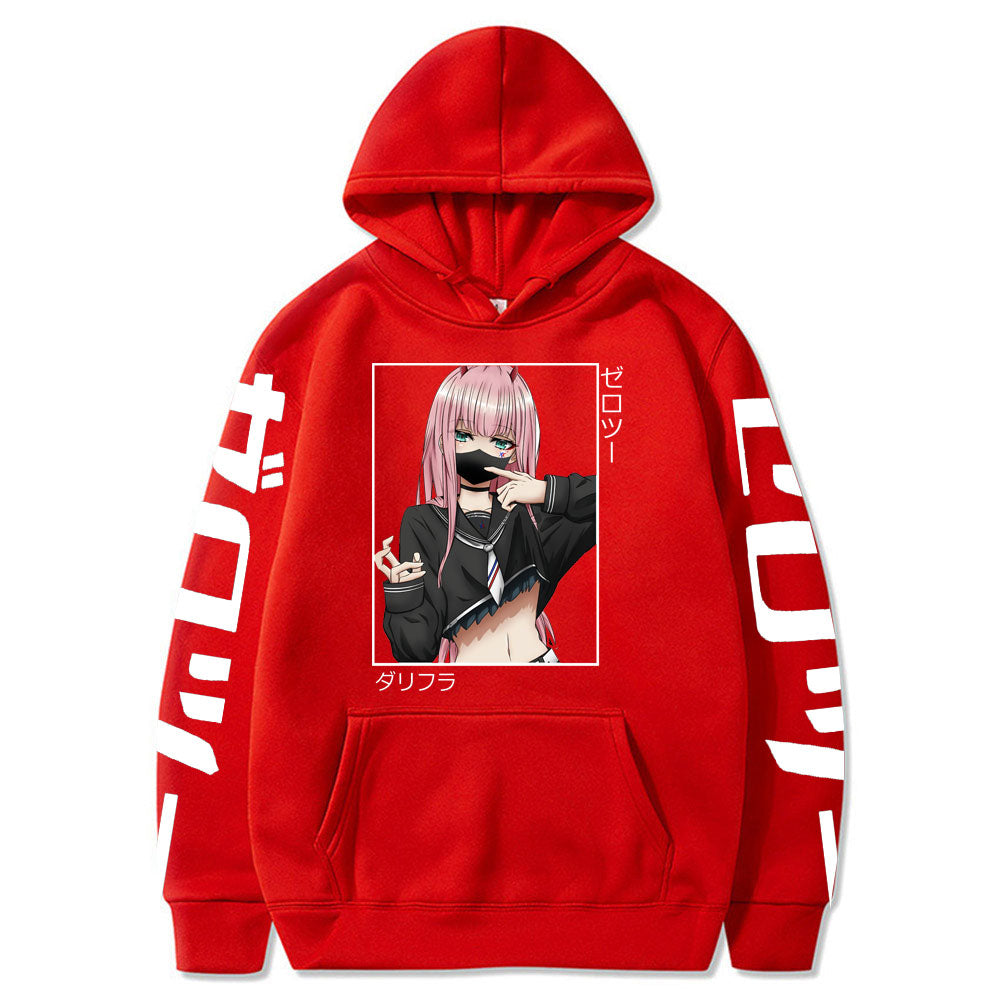 ichiverse zero two hoodie activewear anime manga red 02