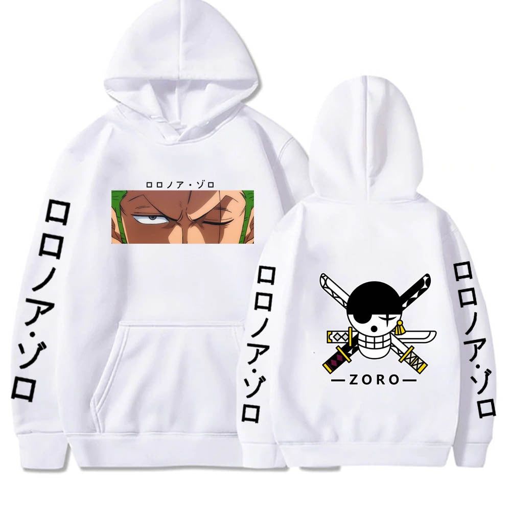 ichiverse one piece zoro hoodie anime manga white