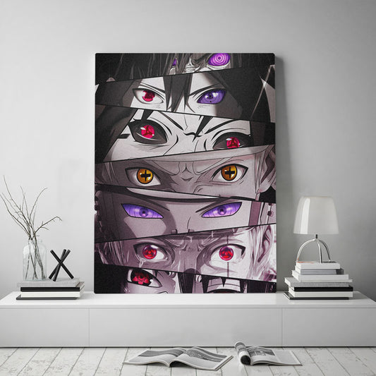 Naruto Shippuden | Affiche des yeux | Peinture sur toile sans cadre