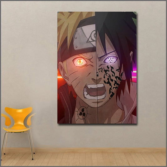 Naruto and Sasuke Canvas Painting Poster