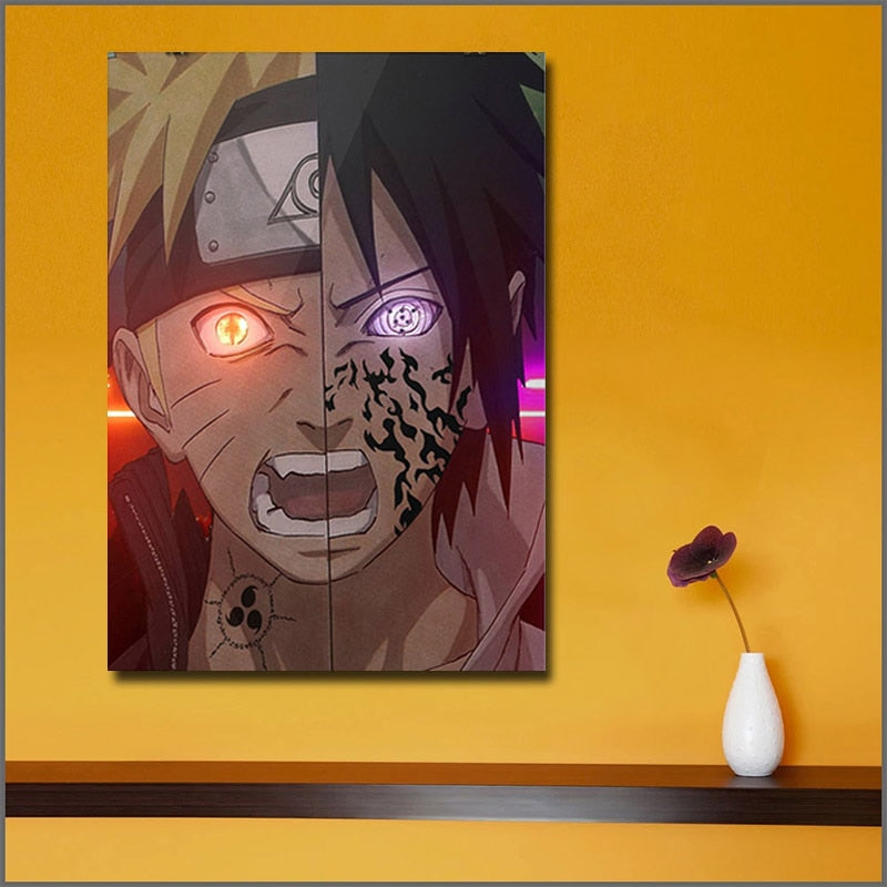 Naruto and Sasuke Canvas Painting Poster