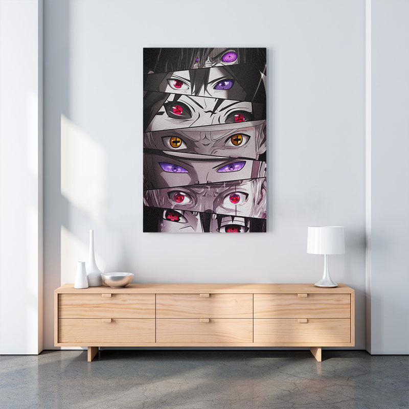 Naruto Shippuden | Affiche des yeux | Peinture sur toile sans cadre