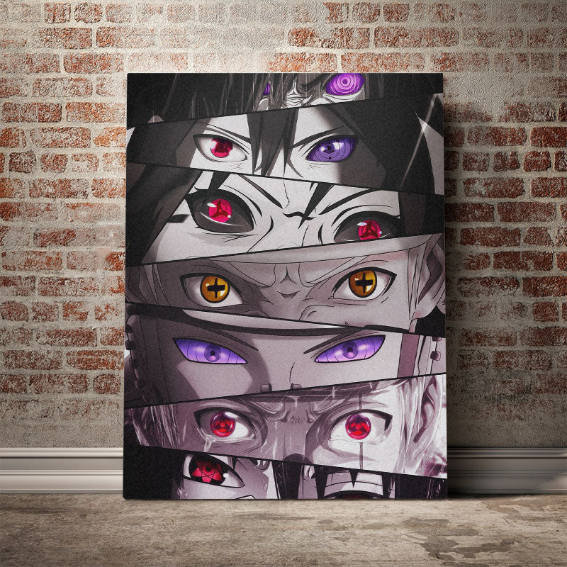 Naruto Shippuden | Affiche des yeux | Peinture sur toile sans cadre