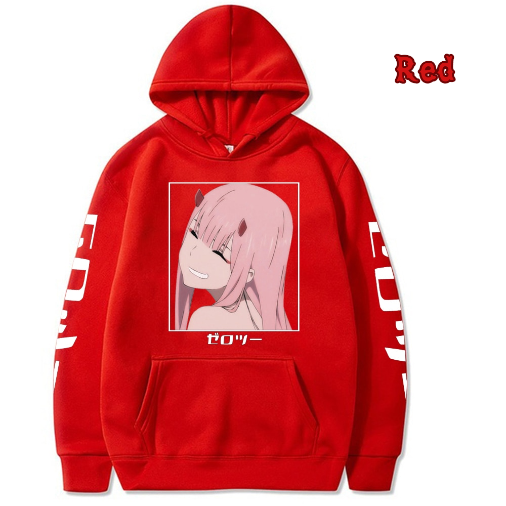 Querida en el FranXX | Sudadera con capucha extragrande Zero-Two | Hombres/Mujeres