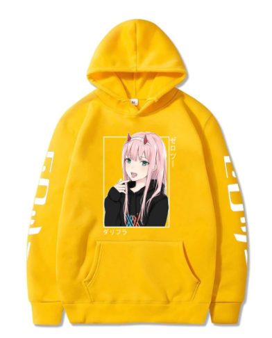 Chéri dans le FranXX | Sweat à capuche surdimensionné moderne Zero-Two | Hommes/Femmes